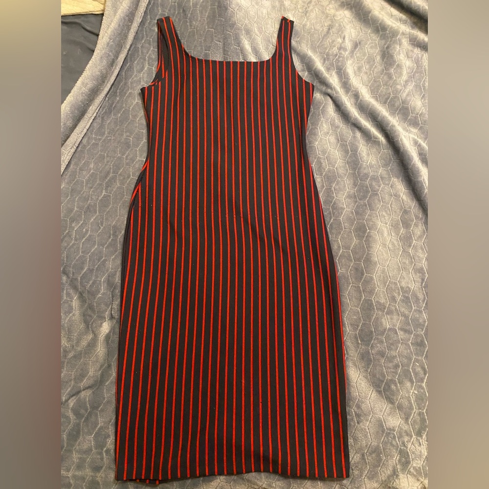 Red and black dress